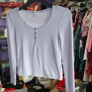 Lavender Ribbed Long Sleeve Top